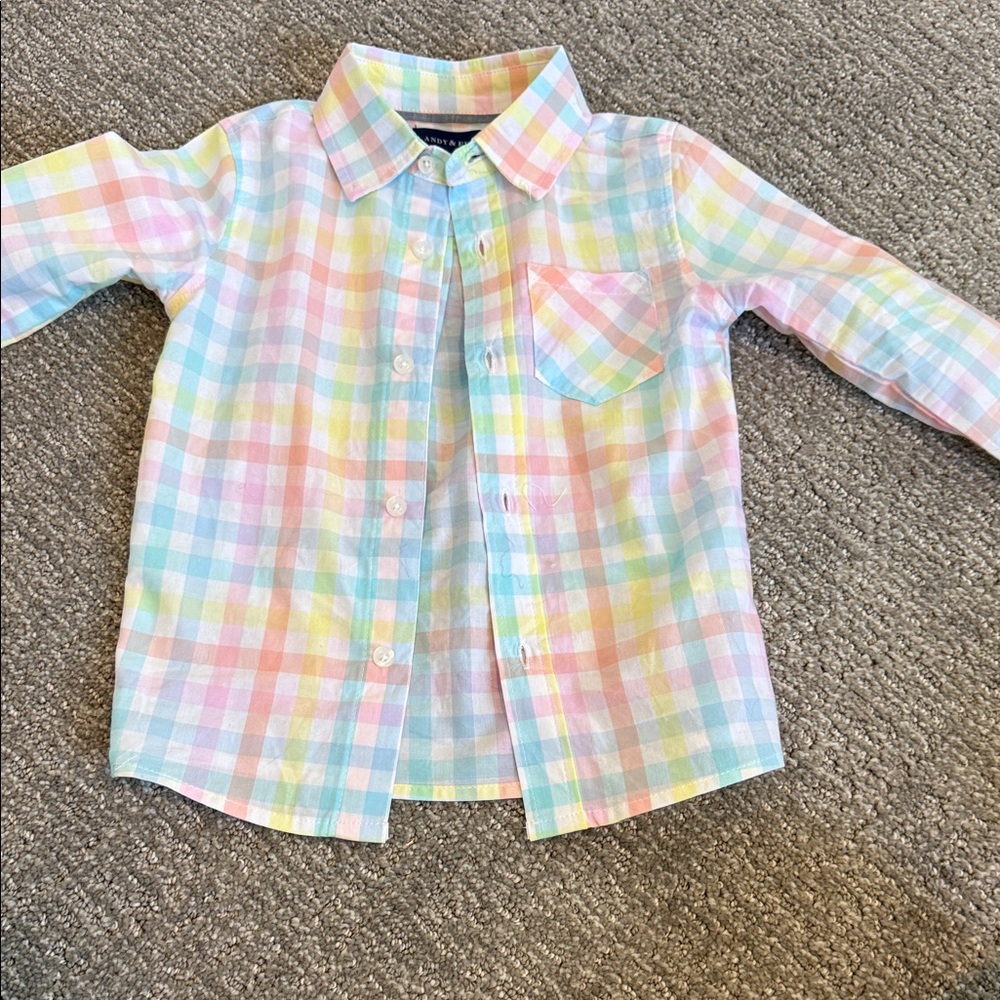 Andy & Evan 2T Pastel Plaid Button-Down Shirt - Multicolor
